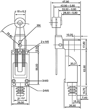 HIFASI 10 adet ME-8104 Anlık Makaralı Kol Tipi Limit Anahtarı CNC Mill Lazer 5A 250V ME8104 Mikro Anahtarı