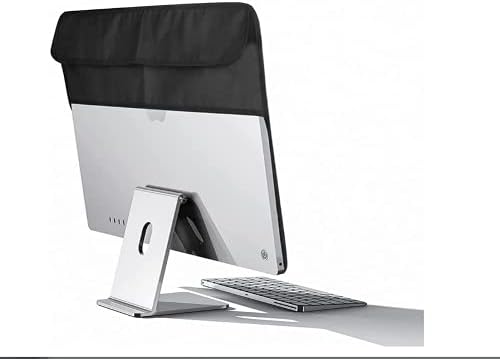 IMAC 24 için WESAPPİNCcomputer Monitör Toz Kapağı, iMac 24 inç (24 inç, Gri)ile Uyumlu Arka Cepli PU Deri Koruyucu