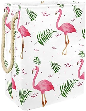 Pembe Flamingo Yaz Desen çamaşır sepeti Saklama Torbaları Dahili Astar ile Ayrılabilir Parantez katlanabilir çamaşır