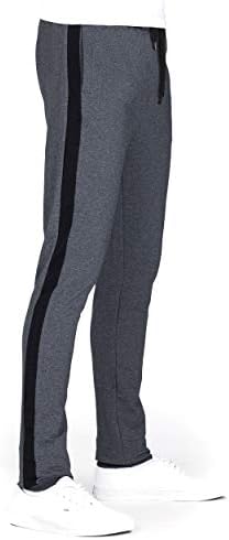 Idtswch 34/36/38/40 Uzun Inseam erkek Uzun Çizgili Sweatpants Egzersiz Eğitimi Salonu Joggers cepli pantolon