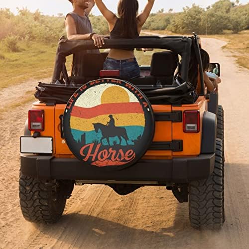 Delerain At severler Jeep RV römork SUV kamyon ve birçok araç için yedek lastik kapakları, jant kapakları Güneş koruyucu