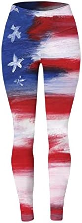 Amerikan Bayrağı Tayt kadın Karın Kontrol Vatansever Amerikan Bayrağı koşucu pantolonu Rahat Popo Kaldırma Tayt Pantolon