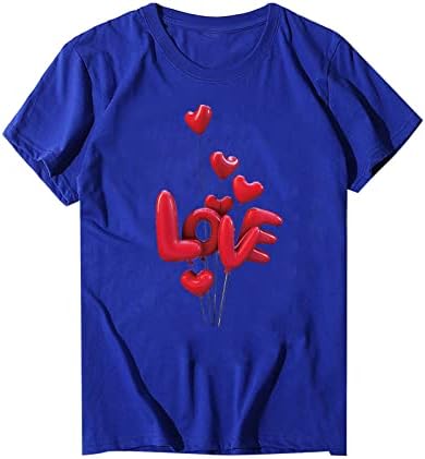 Yaz Üstleri Severler sevgililer Günü Crewneck kısa kollu tişört Klasik Baskılı İfade Aşk Rahat Üst
