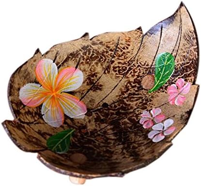Güvercin Filo Hindistan cevizi kabukları yaprak şekli sabunluk El-boyalı Çiçekler Takı tutucu