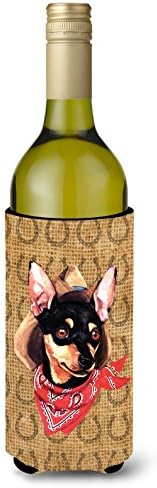 Min Pin Köpek Ülke Şanslı At Nalı Şarap içecek şişesi İzolatör İçecek İzolatör Hugger
