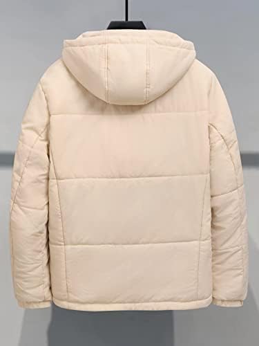QYIQU Ceketler Erkekler için-Erkekler 1 adet Eğimli Cepler Kapşonlu Kirpi Ceket (Renk: Kayısı, Boyut: Büyük)