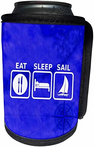 Mavi Florida'da 3dRose Beyaz Eat Sleep Yelken işareti deseni. - Şişe Sargısını Soğutabilir (cc_353428_1)