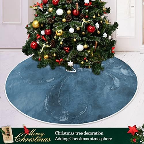 Oarencol Mavi Fleur De Lis Mardi Gras Noel Ağacı Etek 36 inç Noel Tatil Parti Ağacı Mat Süslemeleri
