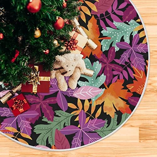 Oarencol Güz Boho Akçaağaç Yaprakları Renkli Noel Ağacı Etek 36 inç Noel Tatil Parti Ağacı Mat Süslemeleri