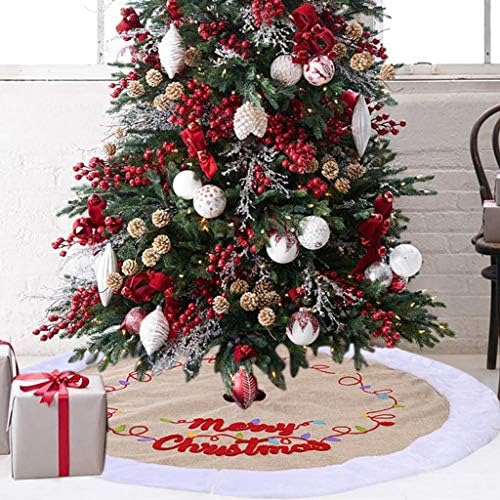 GYH Noel Ağacı Etekler Noel Ağacı Etek, 122 cm Yuvarlak Çift Katmanlı Tasarım Noel Dekorasyon Ağacı Yastık, Parti
