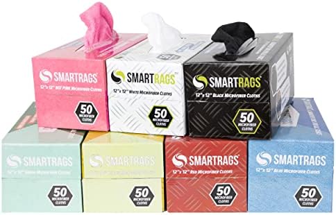 Arkwrıght Smart Rags in Box - (50'li Paket) Tüy Bırakmayan Bezler, Temizlik için Yeniden Kullanılabilir Mikrofiber