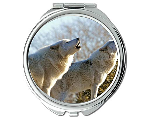 Ayna,Seyahat Ayna, Hayvan kurt erkekler cep aynası, 1 X 2X Büyüteç