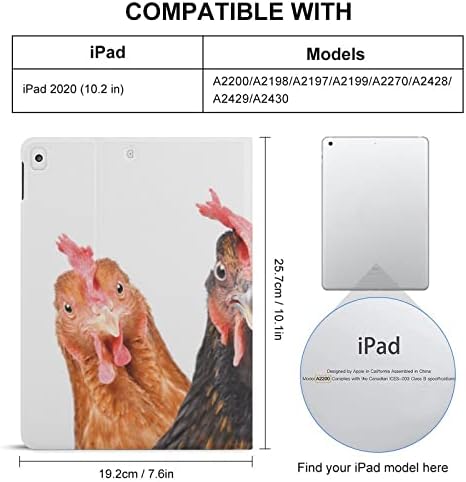 ıPad 9th Nesil Kılıf, iPad Hava 5th Nesil Kılıf, Komik Üç Tavuk Baskı iPad Pro 11 İnç iPad Kılıfı 10.2 Kılıf 10.9