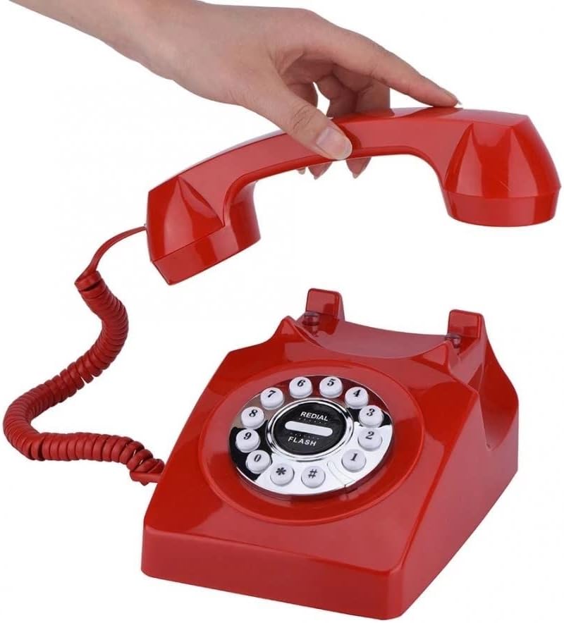 DHTDVD Döner Telefon Kablolu Retro Telefon Ev Ofis için Gürültü Önleyici Vintage Antika Telefon