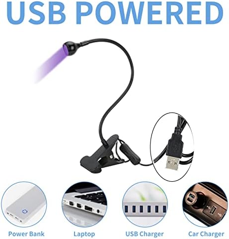 GOWENİC LED UV Lamba, USB Taşınabilir UV Tutkal Kür Lambası Gooseneck ultraviyole ışık için Klip ile jel tırnak, Tamir