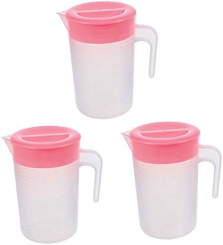 BESTonZON 3 adet Mezun Soğuk su sürahisi kapaklı konteyner Taşınabilir su ısıtıcısı içecek buzdolapları Limonata Sürahi