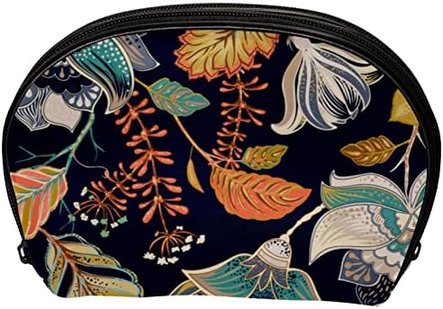 TBOUOBT Makyaj Çantası Seyahat kozmetik çantası Kılıfı Çanta fermuarlı çanta, Tropikal Hayvan Flamingo Yaprak Çiçek