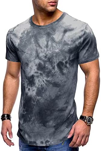 Erkek Batik Kısa Kollu Gömlek Moda Grafik Crewneck Kazak T Shirt Yaz Raglan Vücut Geliştirme Spor Tee Tops