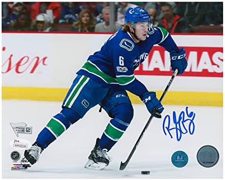 Brock Boeser Vancouver Canucks İmzalı Disk Kontrolü 8x10 Fotoğraf İmzalı NHL Fotoğrafları