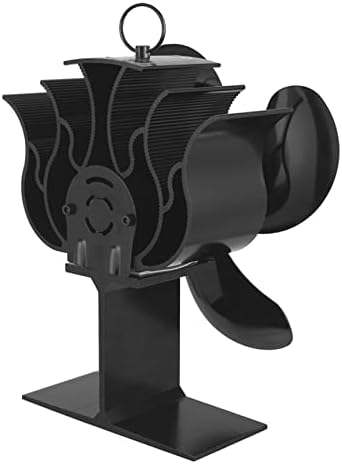 LYNLYN siyah şömine 4 ısı Powered soba Fan günlük ahşap brülör çevre dostu sessiz Fan ev verimli ısı dağılımı (renk: