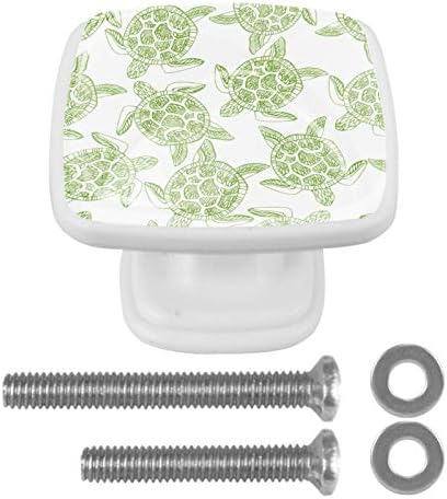 Idealıy Yeşil Deniz Kaplumbağaları Desen Kapı Çekmece çekme kolu mobilya dekorasyonu için Mutfak Dolabı Tuvalet Masası