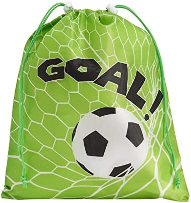 MAVİ PANDA Futbol Partisi İpli Favor Çantalar (12 x 10 inç, 12'li Paket)
