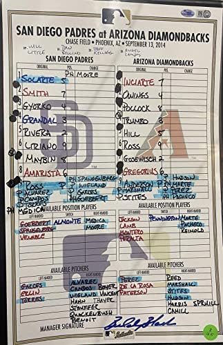 9/13/13 Padres @ Diamondbacks Oyun Kullanılmış Kadro Kartı MLB Holo-MLB Oyun Kullanılmış Kadro Kartları