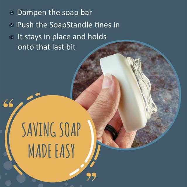 Sabunstandle Kavisli Bar Sabun Kavrama, Hiçbir Goo veya Karışıklık Sabunluk Banyo ve Duşlar için, 2 Paket, temizle
