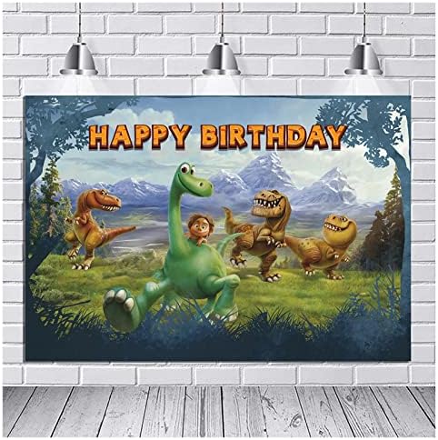 Karikatür İyi Dinozor Fotoğraf Backdrop 5x3ft Vahşi Orman Dünya Dinozor Fotoğraf Arka Plan Çocuklar için Mutlu Doğum