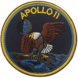 NASA Apollo 11 Askeri Yama Kumaş İşlemeli Rozetler Yama Taktik Çıkartmalar Giysi için Kanca ve Döngü ile