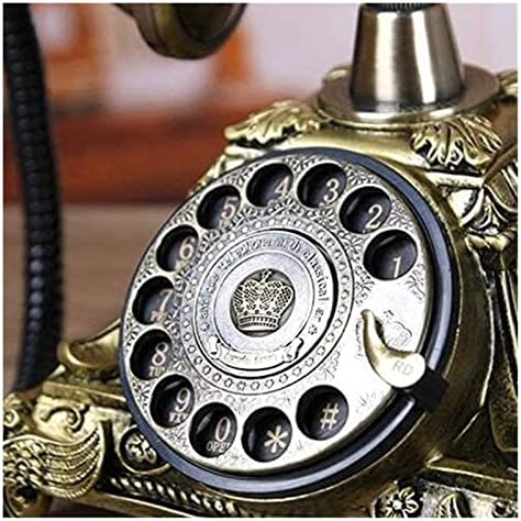 Sabit Telefon Kablolu Telefonlar Vintage Telefon Reçine Taklit Bakır Tarzı Döner Retro Eski Moda Arama Ve Telefon