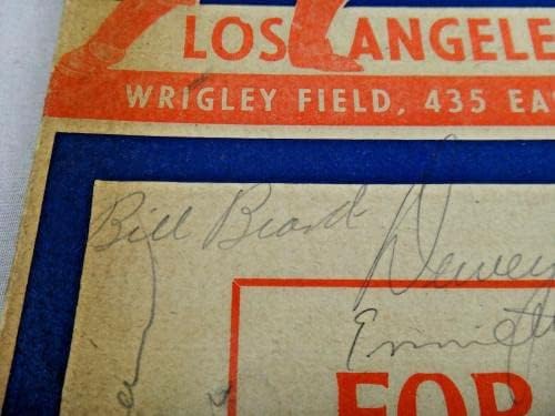 1942 23 Seattle Rainers vs LA Angels tarafından İmzalanan PCL Beyzbol Programı-MLB İmzalı Çeşitli Eşyalar