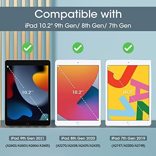 ProCase iPad 10.2 Kılıf iPad 9th Nesil 2021/ iPad 8th Nesil 2020 / iPad 7th Nesil 2019 Kılıf, ince Standı Sert Arka