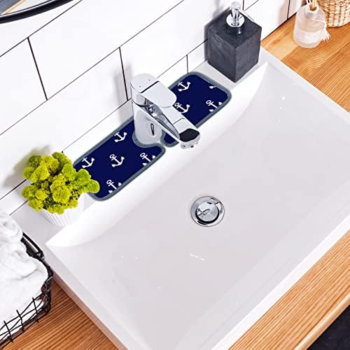 Mutfak Musluk Emici Mat 3 Adet Beyaz Çapa Mavi Musluk Lavabo Splash Guard Banyo Sayacı ve RV, musluk Sayacı Lavabo