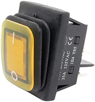 30x22 ağır Rocker anahtarı 12 V kırmızı LED 220 V ışık ışıklı 16A 250VAC KCD4-201 DPST anahtarı 4pin 1 Adet (Renk:
