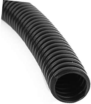 X-DREE PVC Alev Geciktirici Oluklu Hortum Boru Çapı 11mm 2.5 Metre Uzunluk Siyah (Boru çapı 11mm PVC boru çapı 2.5
