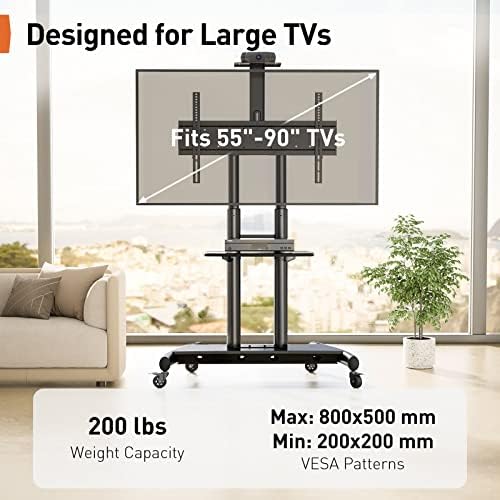 Çoğu 17-42 inç için Perlegear Tam Hareketli TV Duvar Montaj Aparatı - Perlegear Mobil TV Standı, 200 lbs'ye kadar