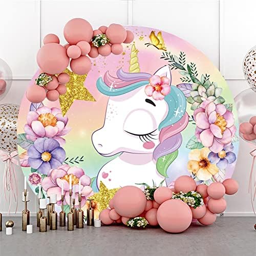 DASHAN Unicorn Zemin Pembe Unicorn Doğum Günü Süslemeleri Kızlar için Sevimli Unicorn Çiçek Bebek Duş Süslemeleri