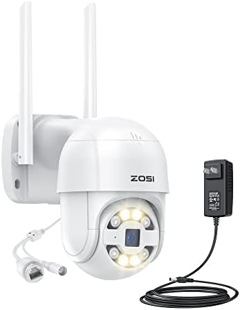 ZOSI C289 3MP Add-On Kablosuz PTZ Kamera ile Güç Adaptörü, renk Gece Görüş, 2-Way Konuşma, AI İnsan Araç Algılama,
