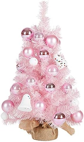 ZPEE 11.8 inç Malzeme PVC Küçük noel dekorasyonları Noel Ağacı, Masaüstü Dekorasyon Ağacı Çam Ağacı-Pembe Bir 30 cm