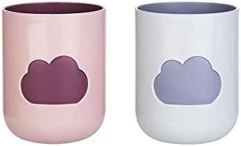 RabyLeo Basit bulut gargara fincan ev fırçalama fincan yaratıcı sevimli çift gargara fincan. (Açık pembe ve Kirli