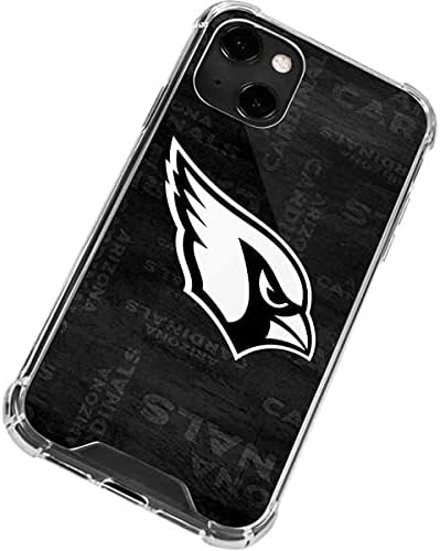 Skinit Clear Telefon Kılıfı iPhone 13 ile Uyumlu - Resmi Lisanslı NFL Arizona Cardinals Siyah Beyaz Tasarım