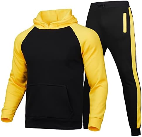 Erkek Sonbahar ve Kış İki Parçalı Takım Elbise Spor Takım Elbise Eğlence Splice Kazak Pantolon Spor Cep Rahat Spor