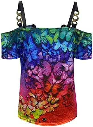 Kadınlar için seksi Üstleri Parti Kulübü Gece Tankı Üstleri Yaz Rahat Moda Baskı Tunik Gömlek Soğuk Omuz V Boyun Bluzlar