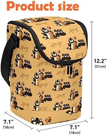 Kedi Fare Karikatür Desen Büyük yemek kabı Yetişkin Kullanımlık yemek taşıma çantası Taşınabilir Büyük Organizatör
