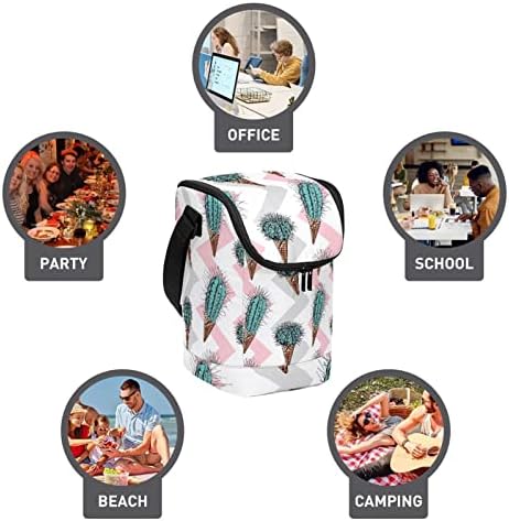 Hafif Büyük Öğle Yemeği çantası Benzersiz Dondurma Kaktüs Yeniden Kullanılabilir yemek kabı Kadınlar Erkekler için