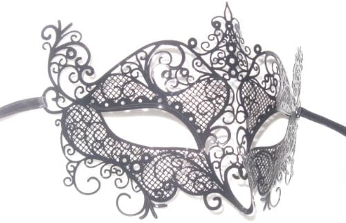 Siyah Lazer Kesim Venedik Masquerade Karnaval Maskesi