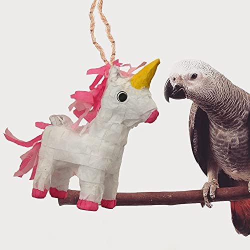 Getir-İt Evcil 8 Unicorn Şekilli Piñata Kuş Oyuncak Küçük Orta ve Büyük Papağanlar için Uygun Muhabbet Kuşları Muhabbet