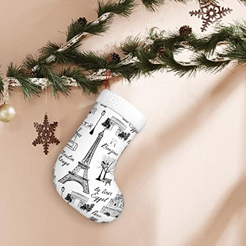 CUTEDWARF Eyfel Kulesi Fransa Noel Çorap Noel Ağacı Süsleri Noel Çorap Noel Tatil Parti Hediyeler için 18 İnç