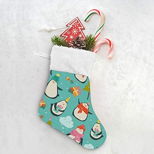 ALAZA Noel Çorap Noel Penguen Klasik Kişiselleştirilmiş Küçük Çorap Süslemeleri Aile Tatil Sezonu için Parti Dekor